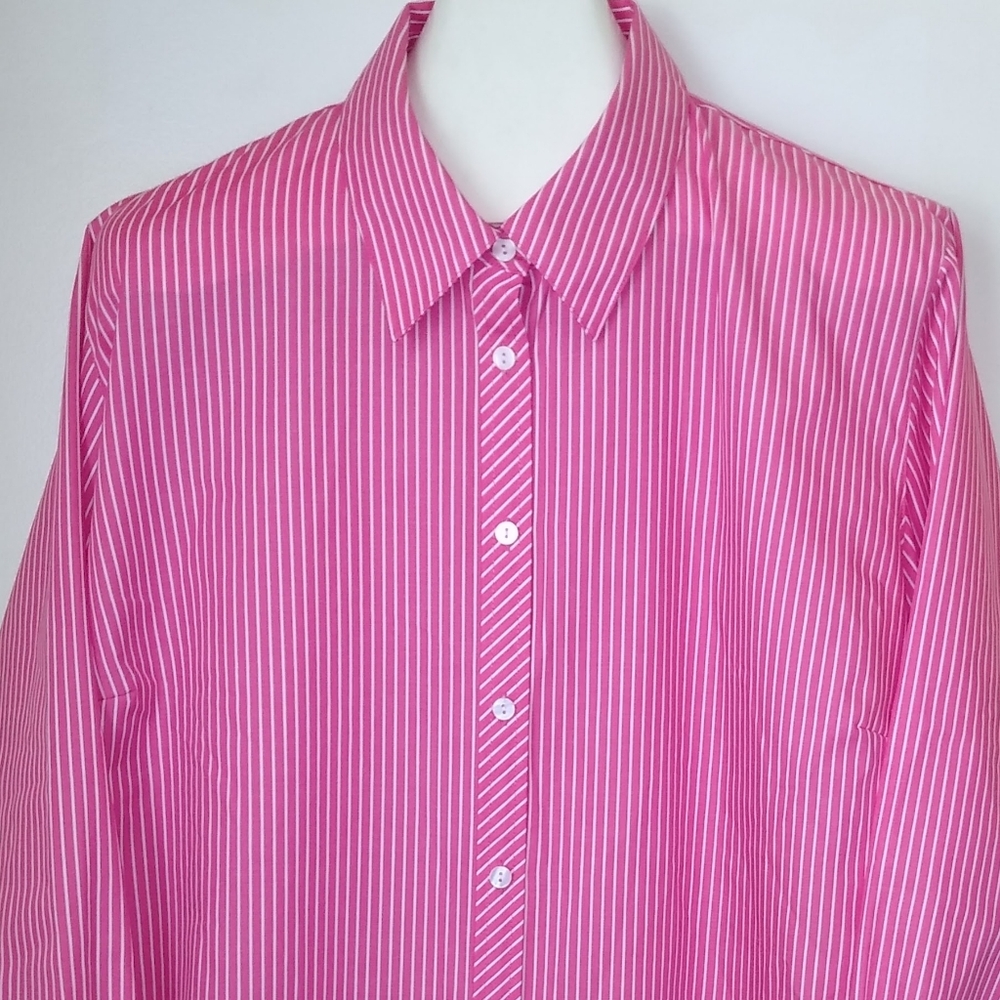 FOXCROFT WRINKLE-FREE SHAPED FIT BUTTON UP TOP SIZE 20W